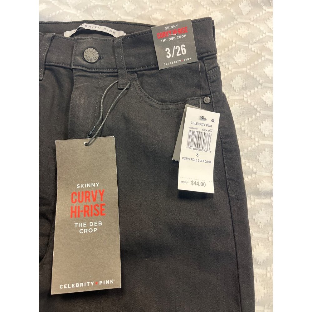 NWT Celebrity Pink Hi-Rise Black Skinny Jeans 3/26